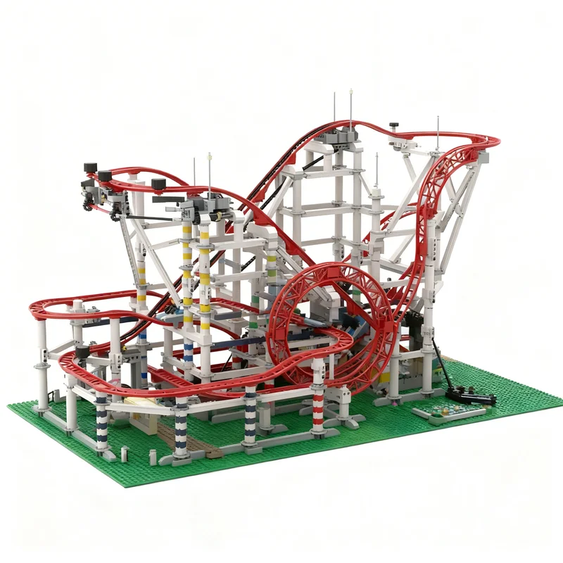 6711pcs MOC Technical Expert Builder Dual Chain Roller Coaster Model Building Blocks Toy Architecture Christmas Gift DIY Art