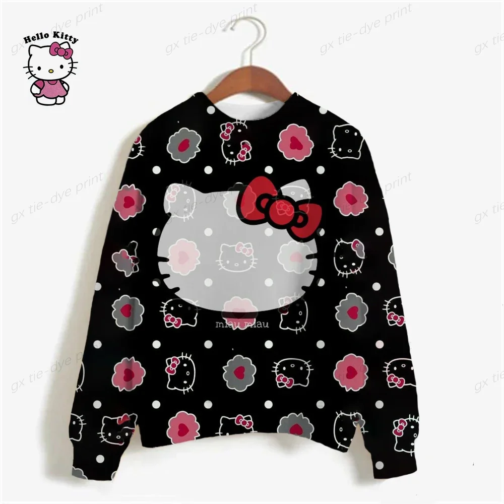 Streetwear Hoodies HELLO KITTY Printed Women Sweatshirt Autumn Long Sleeve Harajuku Pullovers Hooded Sweater sudadera mujer