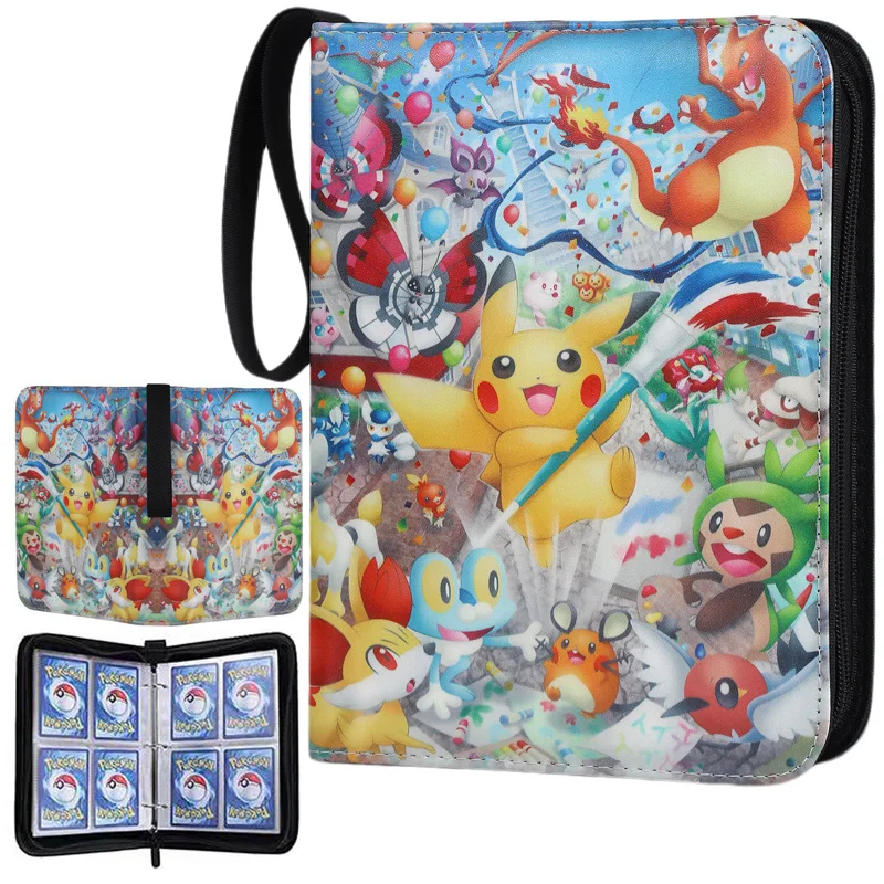 400PCS Pokemon Card Binder Photocard PU Zipper Photo Album Carte Holder Kids Toys Collection Folder Letters Cards\' Hobby Hobbies