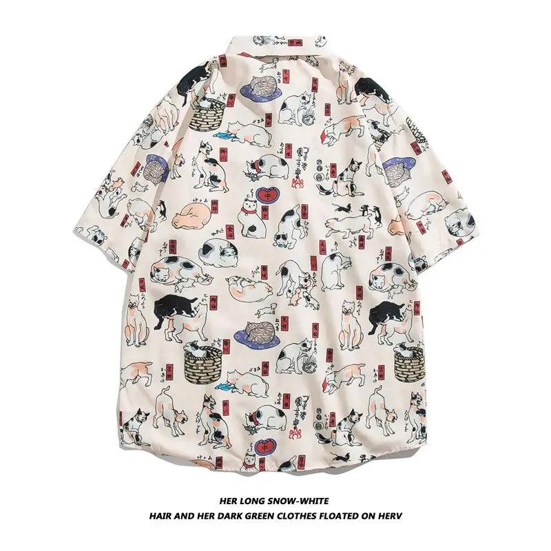 High-quality Hawaiian retro cool short-sleeved floral shirt