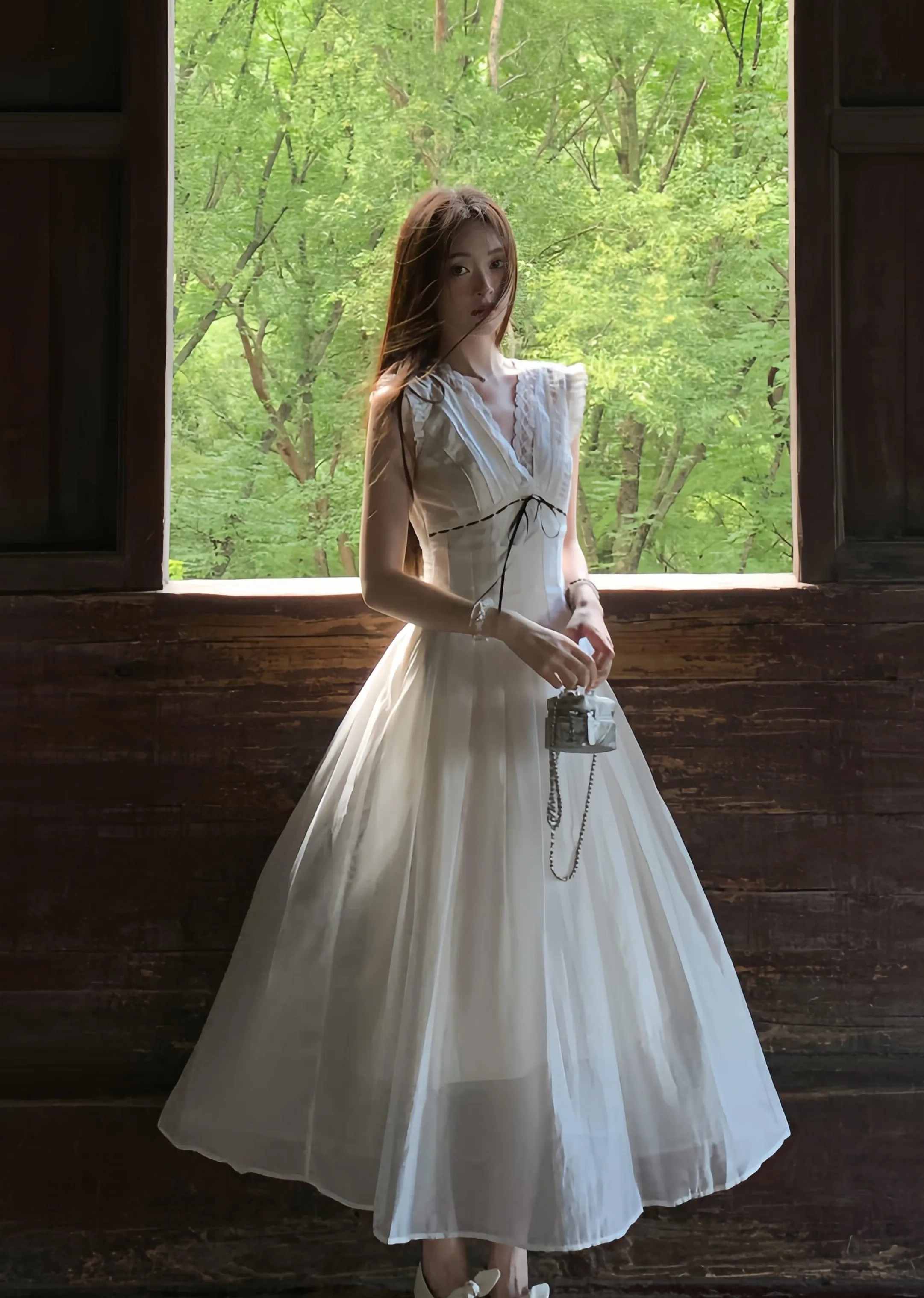 Vestidos femininos vestido kawaii verão cupro colorblock mock neck flowy babados smocking resort beachwear respirável macio natal