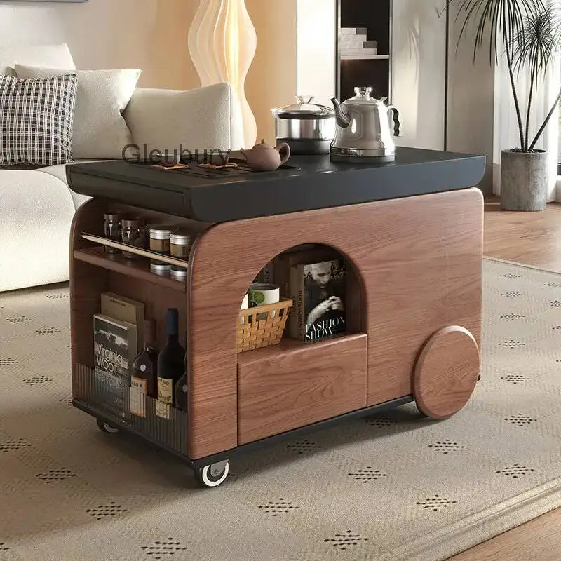 Wood Decoration Coffee Tables Living Room Modern Apartments Coffee Tables Center Lateral Storage Coutchtisch Furniture For Home