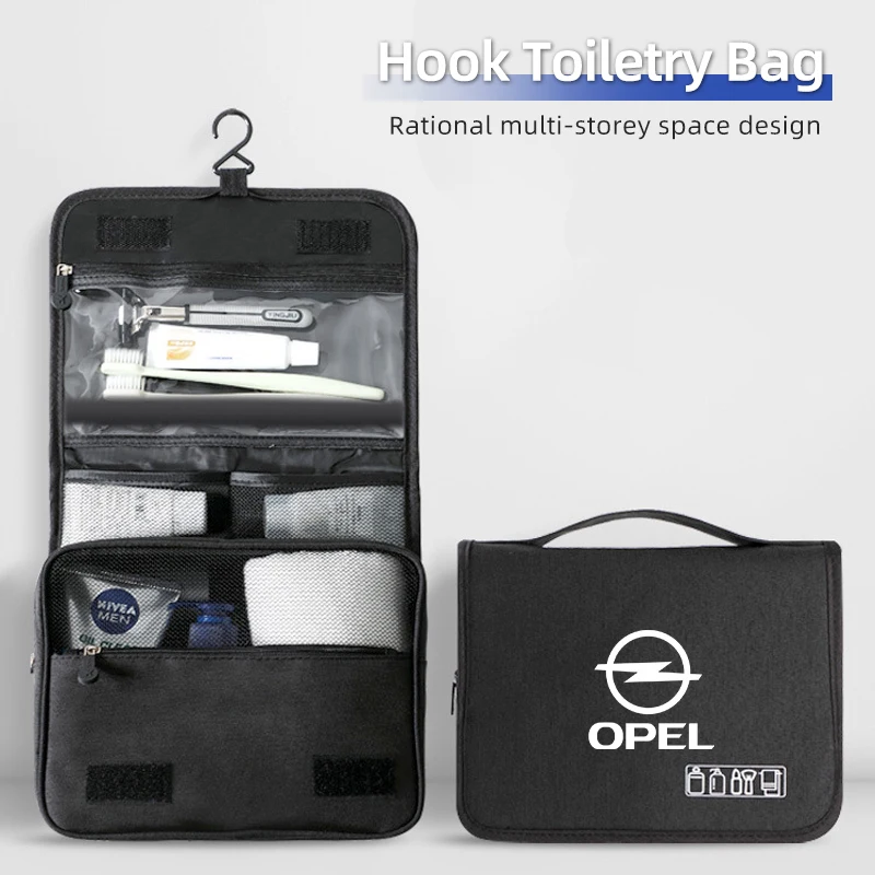 شعار السيارة المحمولة أدوات الزينة Washbag مقاوم للماء السفر النساء حقيبة تخزين مستحضرات التجميل لأوبل أسترا إنسيجنيا كورسا زافيرا ميريفا موك #2