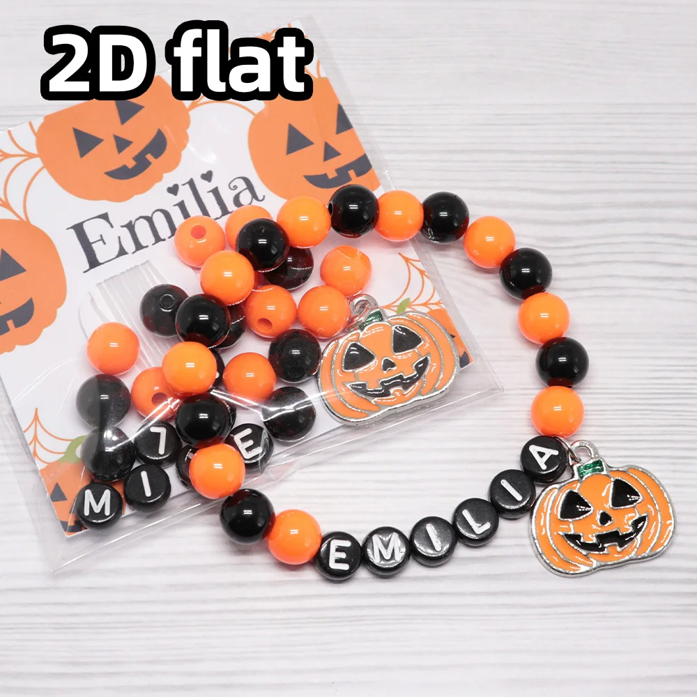 قطعة واحدة من سوار اليقطين الشريرة المخصص - هدايا فريدة من نوعها مخصصة من اللؤلؤ الصلب محفورة بالليزر للاستخدام اليومي