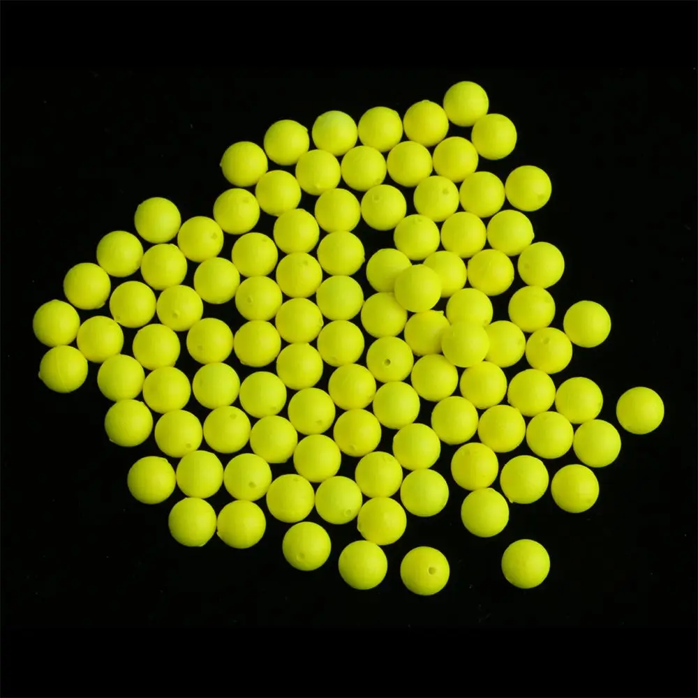 50pcs Ball Foam Fishing Floats Colorful Eye-catching Fluorescent Beads Fishing Bobbers Strike Indicator 6-8.3mm Buoyancy Pesca