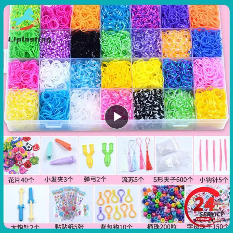 

Colorful Loom Bands Set Candy Color Bracelet Making Kit Rubber Band Woven Bracelet Kit Craft Toys Gifts