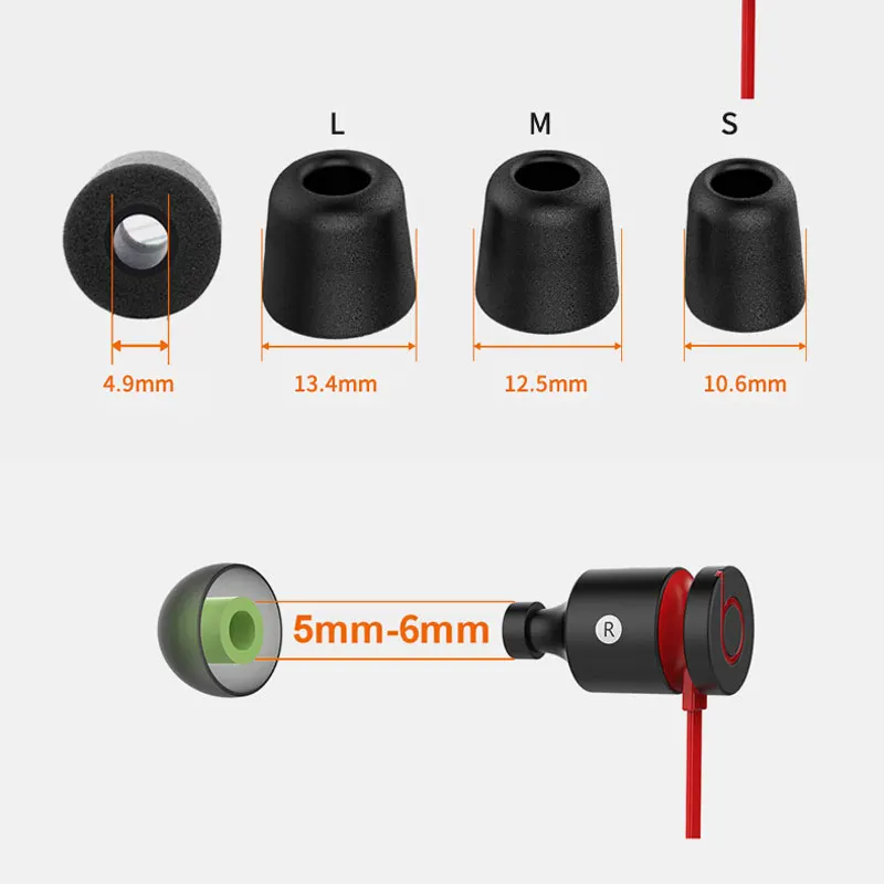 จุกหูฟังขนาด5-7มม. แบบแยกเสียงผึ้งสำหรับ T2 T3 V30 V80 AS10 X6 P1 ZAX KZ TRN หูฟังชนิดเสียบหู (12ชิ้น)