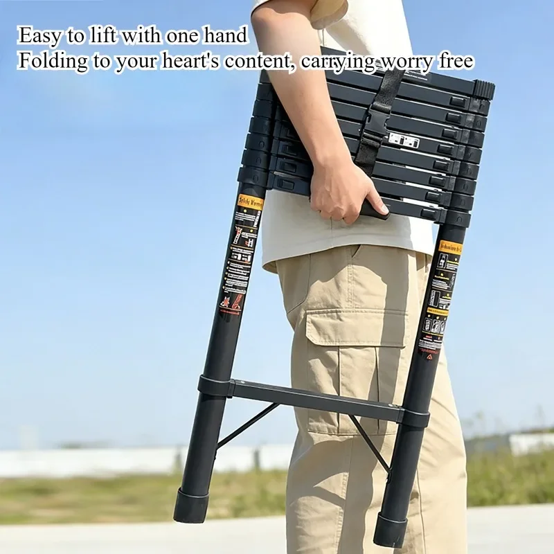 Thickened carbon steel 5.9 meters, portable ultra thick engineering single-sided ladder, lifting shrinkage ladder ﻿ ﻿