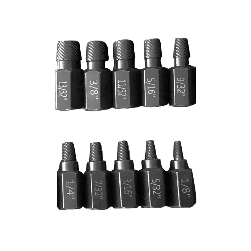10Pcs Alloy Steel Damaged Screw Remover Set Easy Out Drill Bit Screws Bolt Stud Multi-Spline Screw Extractor Screw Extractor Kit