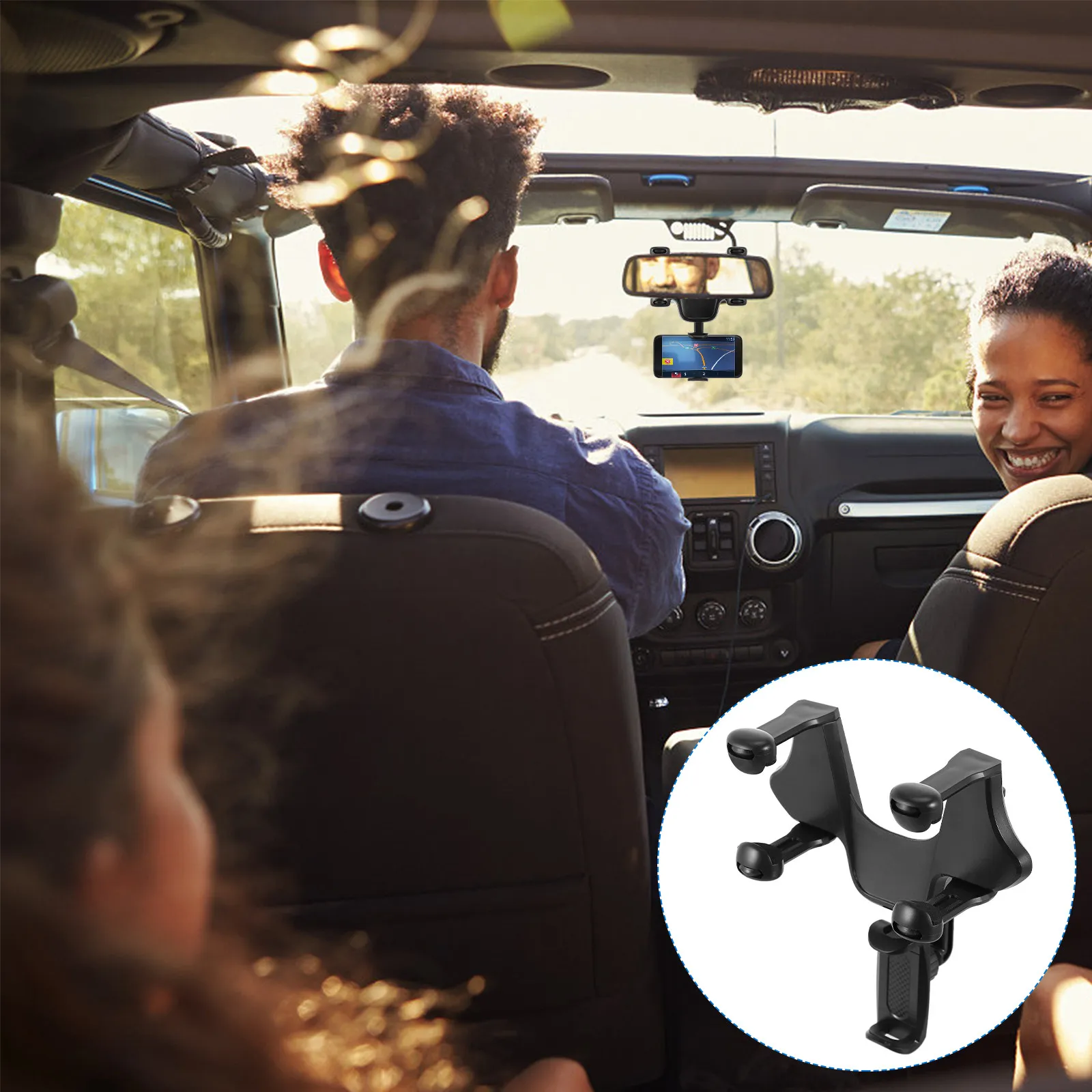 1Pcs Rearview Mirror Phone Rack for Auto Plastic Car Mount Mobile Holder Navigation Aid Safe Driving Compact Eco Friendly Design