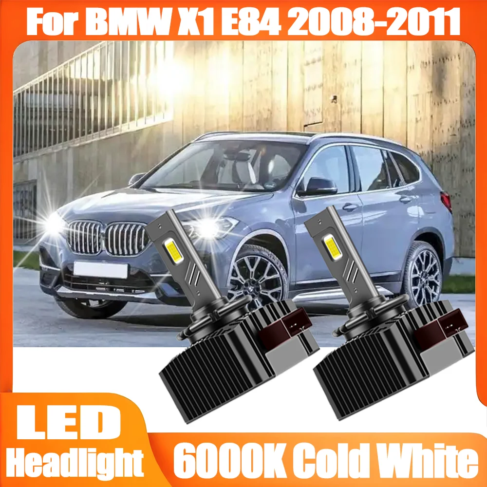 

2PCS LED Headlights D1S 30000LM HID Xenon Headlamp Bulbs 6000K Canbus 120W Front Lamps 12V For BMW X1 E84 2008 2009 2010 2011