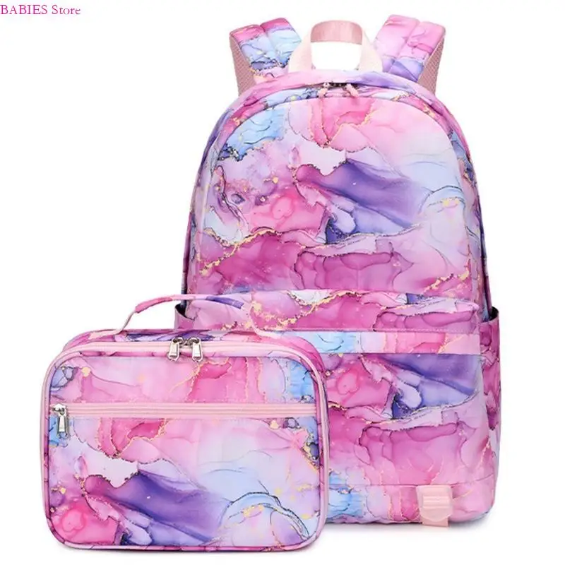 

C9GB Multi Pockets Backpack with Lunch Bag Casual Daypack School Bags for Girls Boys