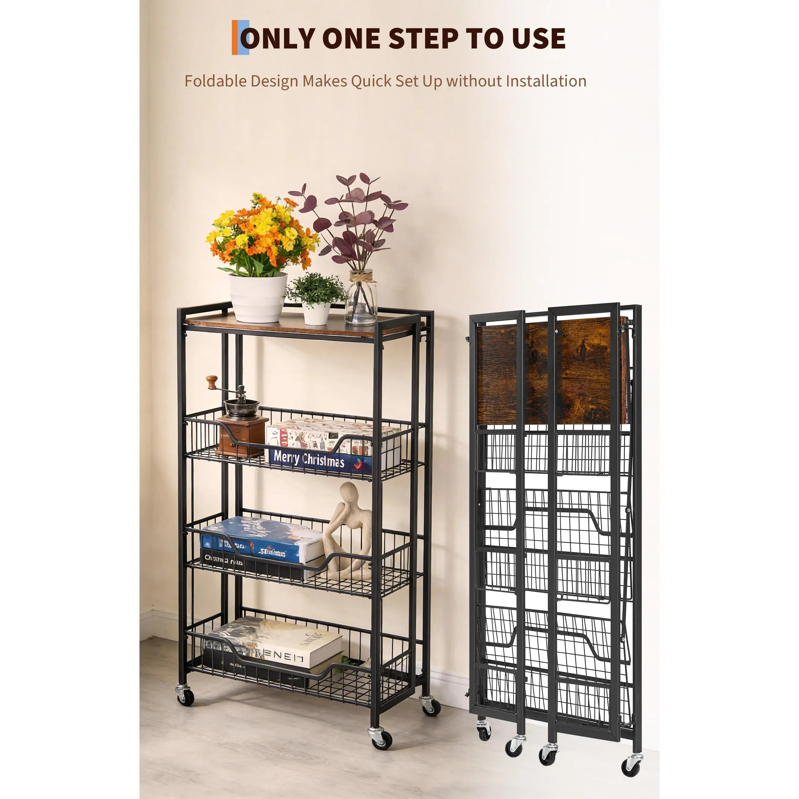 Chariot de rangement pliable e - Home Essentials Bathroom Rack avis et prix