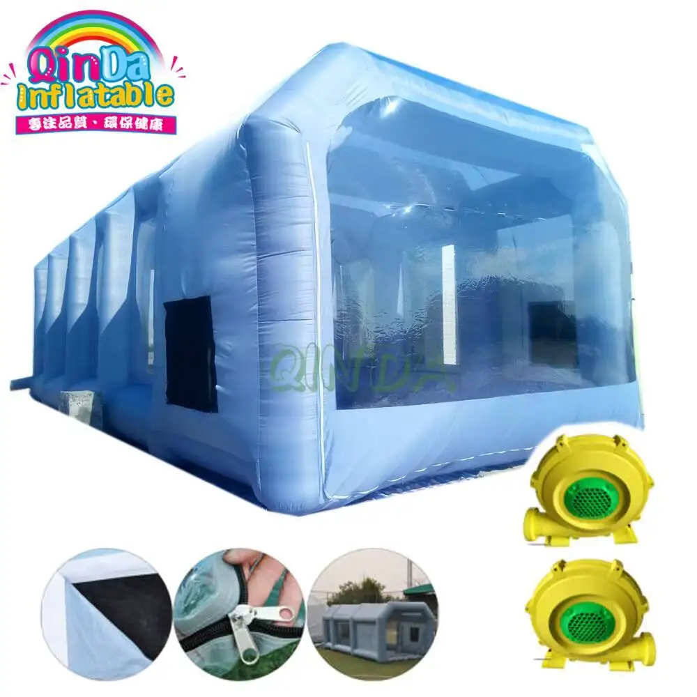 Automobile Car Workstation Inflatable Spray Paint Booth With 2 Blowers