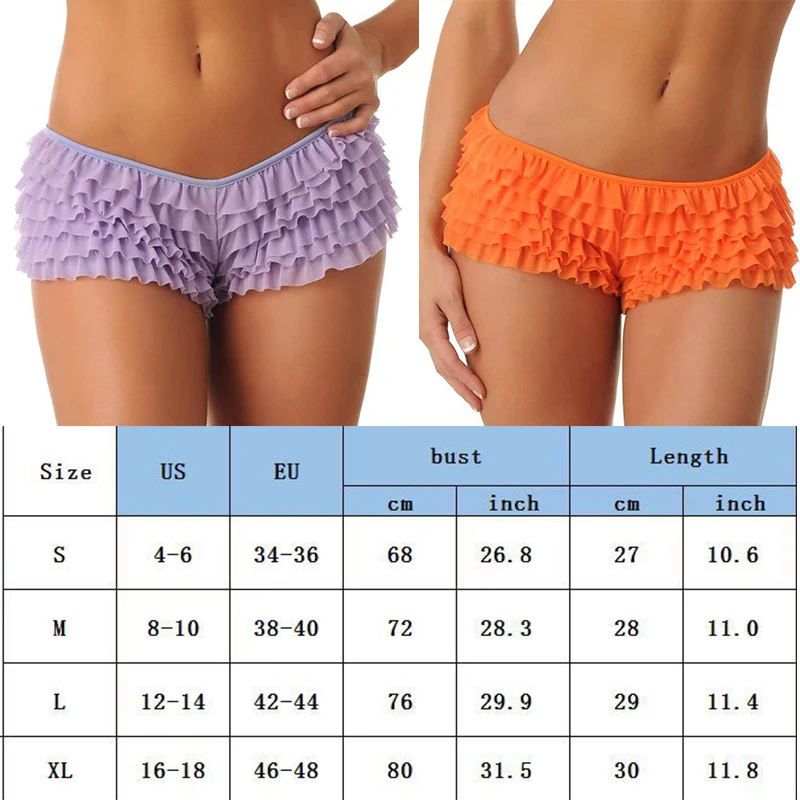 Women's Summer Shorts Solid Colour Breathable Ruffle Panties Bow Tie Elasticated Boxer Briefs Sexy Low Waisted Shorts