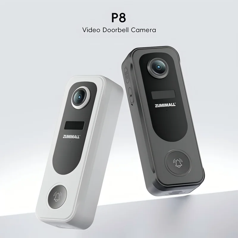 ZUMIMALL Battery Powered Video Doorbell Wireless with Chime, 2 Way Audio, Voice Changer, 30s Voice Message, Anti-Theft,