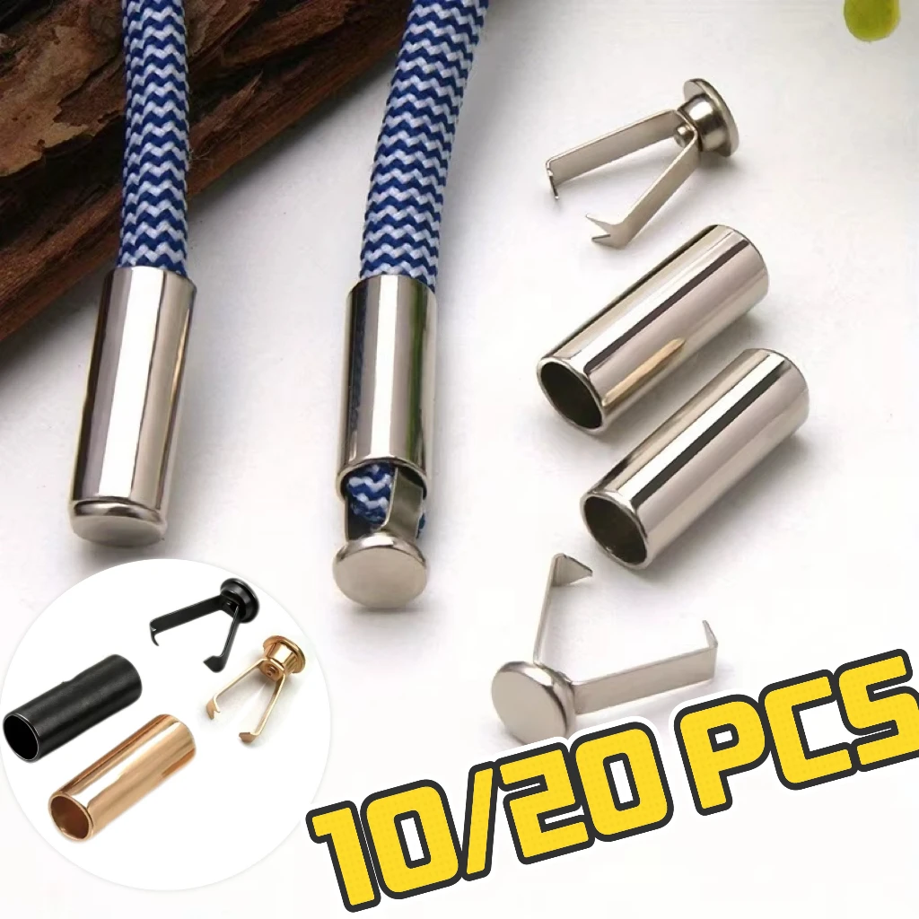 Heavy Duty Adjustable Metal Cord Locks Stopper Clips Rope End Fasteners For Shoelaces Hoodies Bags Lanyards Cables DIY Crafts