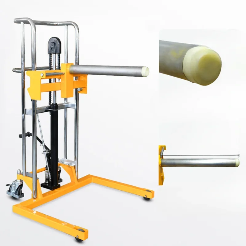 Light manual hydraulic stacker small lift forklift mobile lifting coil film lifting