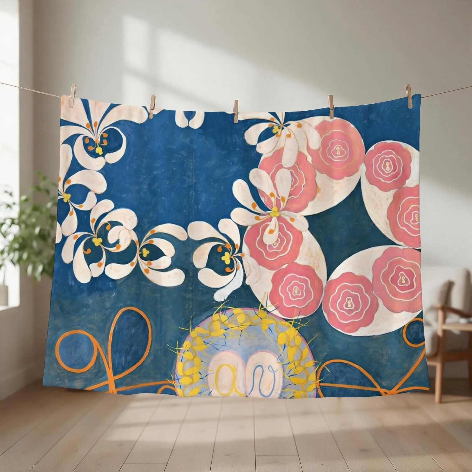 Grevillea with Rainbow Lorikeet Bird Pattern Australian Throw Blanket for winter Extra Large Throw Warm Blankets