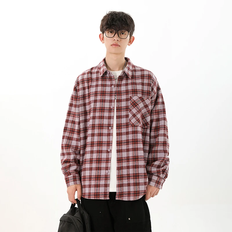 

Cityboy Shirt Men Streetwear Fashion Loose Casual Long Sleeve Plaid Oversiz Shirts Women Hip Hop Cardigan Blouses