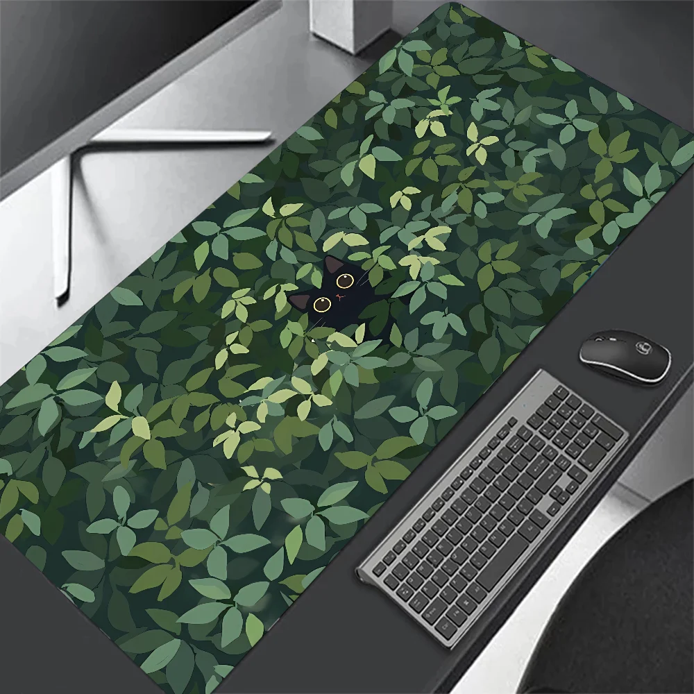 Black Cat Clouds Fast Delivery Keyboard Pad Lock-edge Extended Mousepad Kawaii Pink Purple Office Desktop Protection Pad XXL Rug