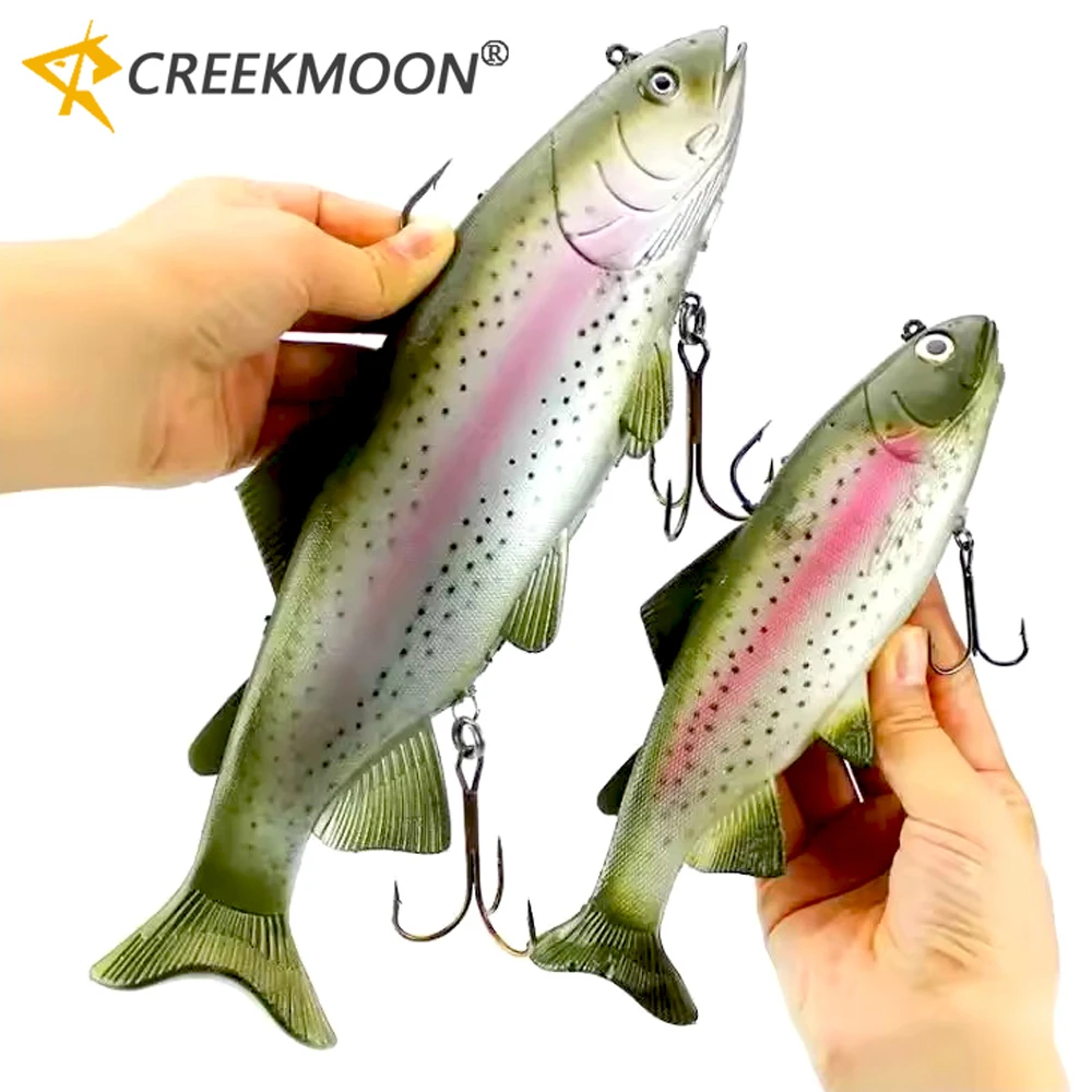 

Мягкие глубоководные приманки для форели с джиг-головкой из ПВХ, 135 г, 400 г, силиконовые приманки с Т-образным хвостом, искусственные приманки, свимбейты, воблеры