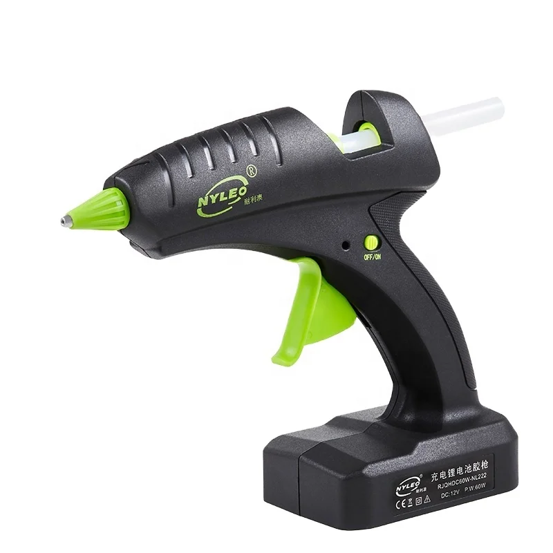 60W 12V DC Cordless Hot Glue Gun With Li Battery 10.8-11.5mm DIY Grade Glue Sticks