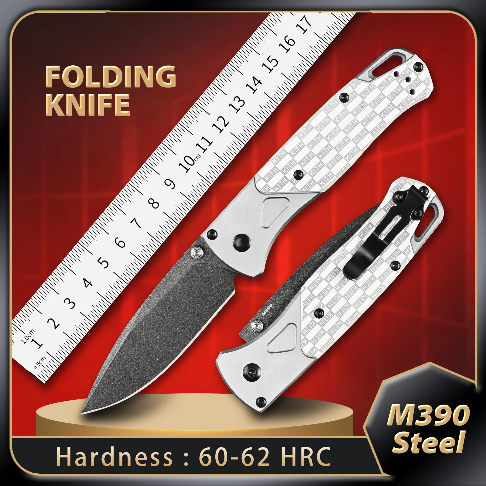 

SDOKEDC Edc folding knife M390 steel Aluminum allo Handle For Outdoor Camping Hiking Backpacking Survival Convenient Pocket Gift