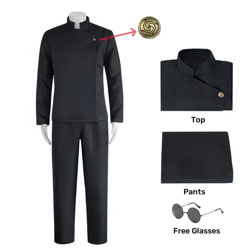 HN8 Jujutsu Kaisen المدرسة الثانوية جوجو ساتورو تأثيري حلي موحدة للرجال النساء قميص السراويل شعر مستعار هالوين موحدة مجموعات كاملة 8...Gf