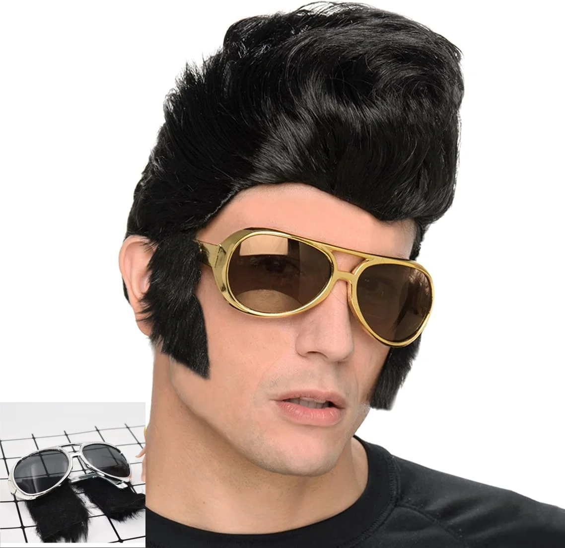 Gafas de disfraz de Halloween de los años 70, Fiesta Disco, película, juego de rol, Elvis, baile de graduación, gafas divertidas, vestido de Cosplay, accesorios de Carnaval Rock