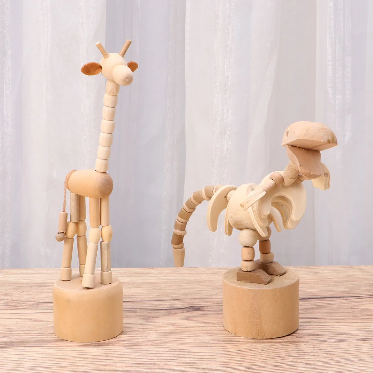 

2 шт. деревянных заготовок животных (жираф, динозавр) для самостоятельной росписи, развивающий творческий проект для детей, декор для рабочего стола с пигментом