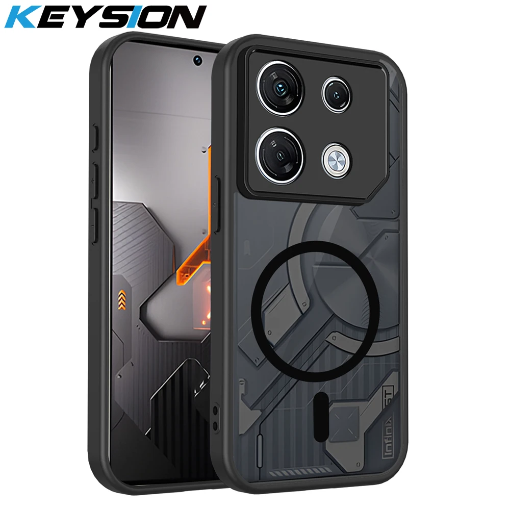 

KEYSION Magnetic Phone Case for for Infinix GT 20 Pro 5G Silicone+PC Matte Translucent Shockproof Cover for Infinix GT 20 Pro