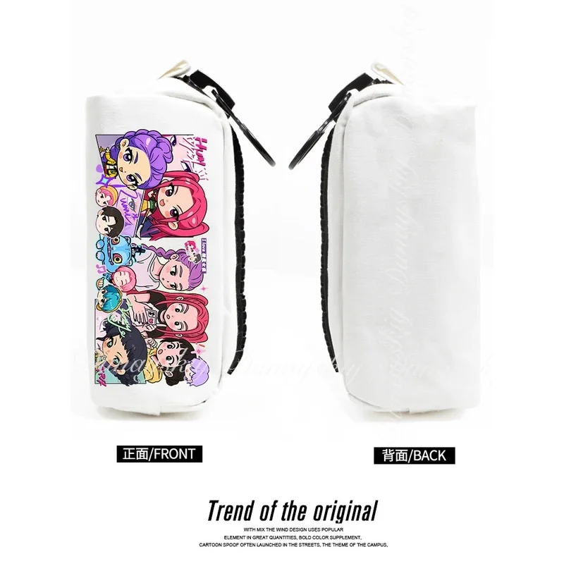 KPop Demon Hunters película Zoey Rumi Mira A estuche para lápices caja de papelería de gran capacidad dos estilos blanco negro disfraz de Cosplay individual