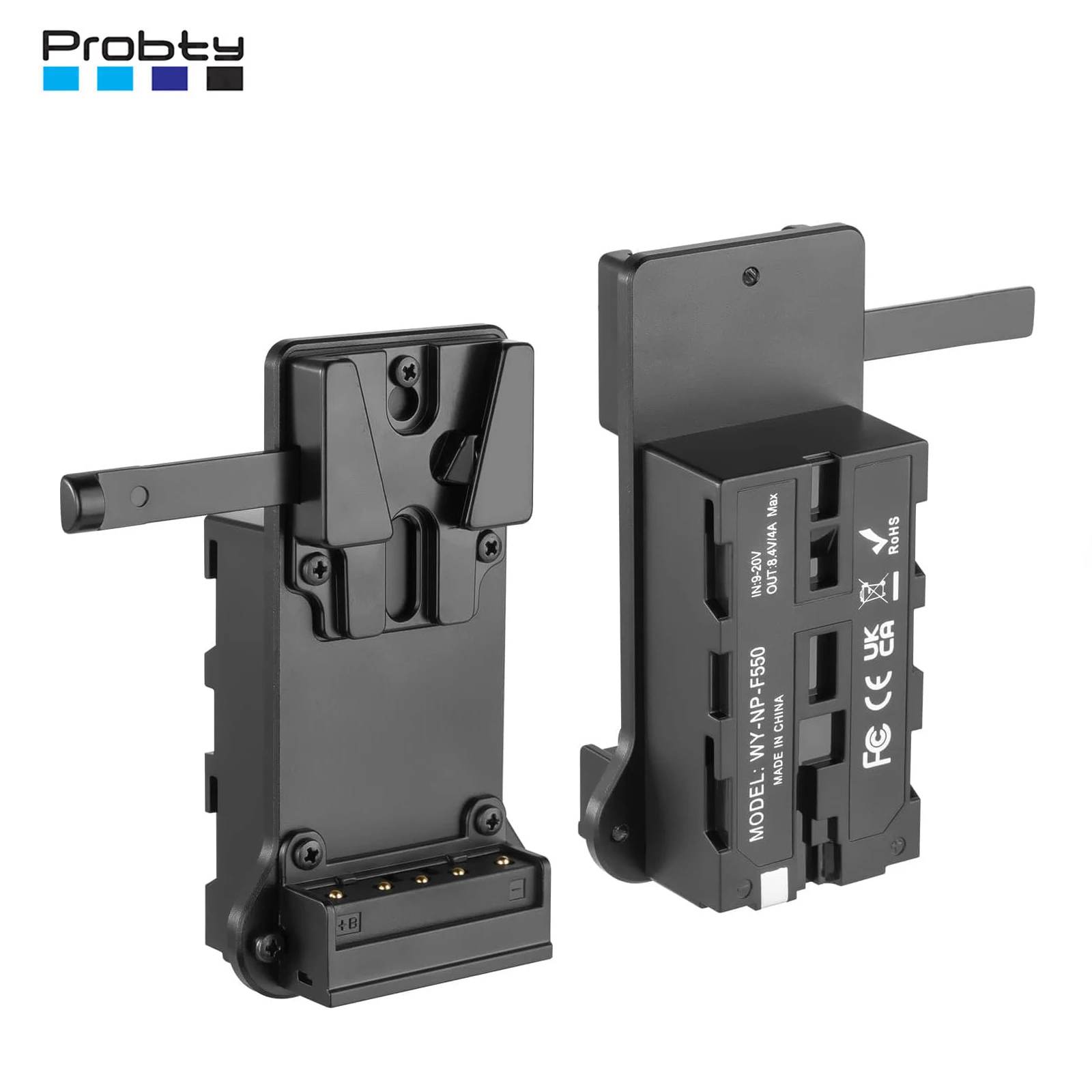 

Адаптер питания Probty NP-F970 F750 F550 (муляж батареи) на V-Mount для камеры, монитора, светодиодного видеосвета Neewer