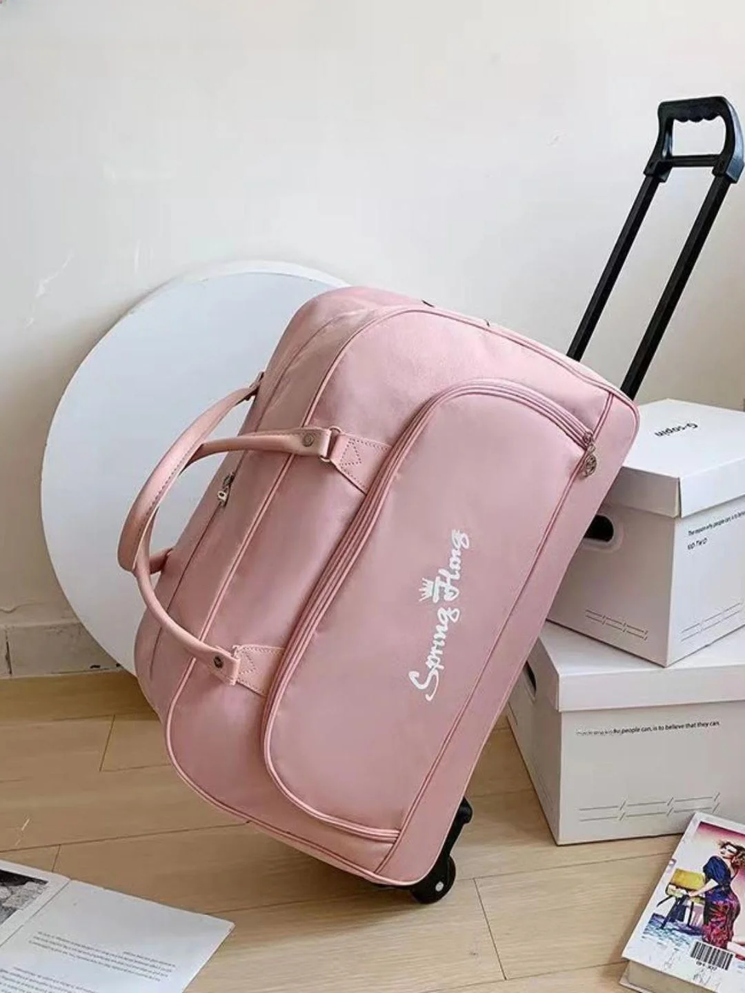 都会的なシンプルスタイルの手持ち式荷物バッグ、ホイール付き、小容量、積み重ね可能、軽量トラベルバッグ、男性と女性向け