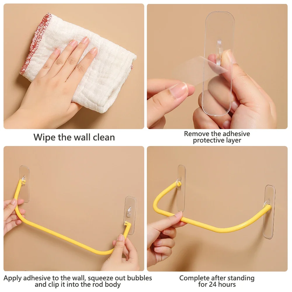 4PCS Wall-Mounted Shoe Rack Simple Bathroom Slipper Hook Holder Shoe Organizer Drying Storage Drain Hanger for Home