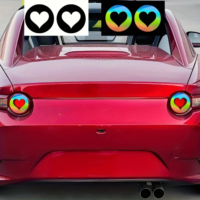 1 SET herzförmiges Lichtaufkleberpaket für Autos – holografisches und klassisches wasserdichtes Vinyl für Fahrzeuge – ideal für romantische Dekorliebhaber