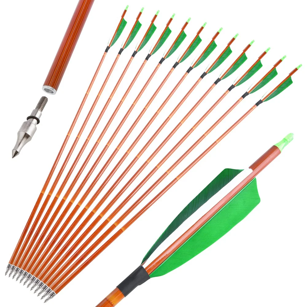 Fotografia 7: 12pcs Flechas de Carbono Mistas SP500 com Pena Natural de 4 polegadas, DI 6.2mm, DE 7.8mm para Arco e Flecha, Caça, Tiro e Acessórios para Prática de Tiro ao Alvo