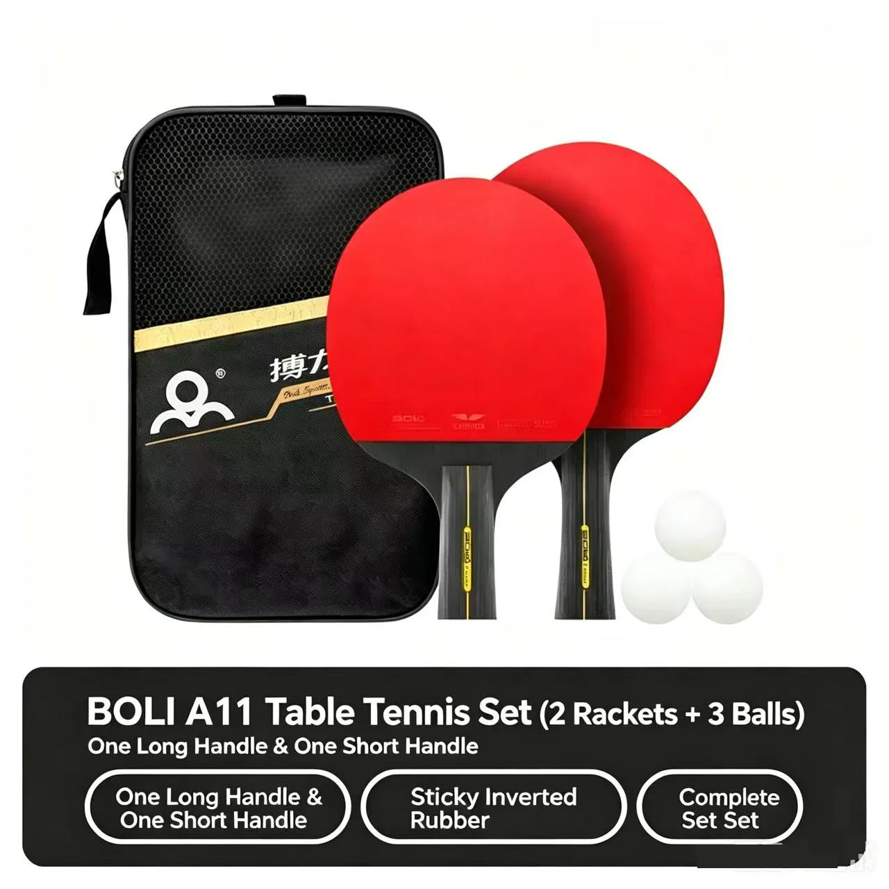 

6 Star Table Tennis Racket 2PCS Professional Ping Pong Racket Set Pimples-in Rubber Hight Quality Blade Bat Paddle with Bag