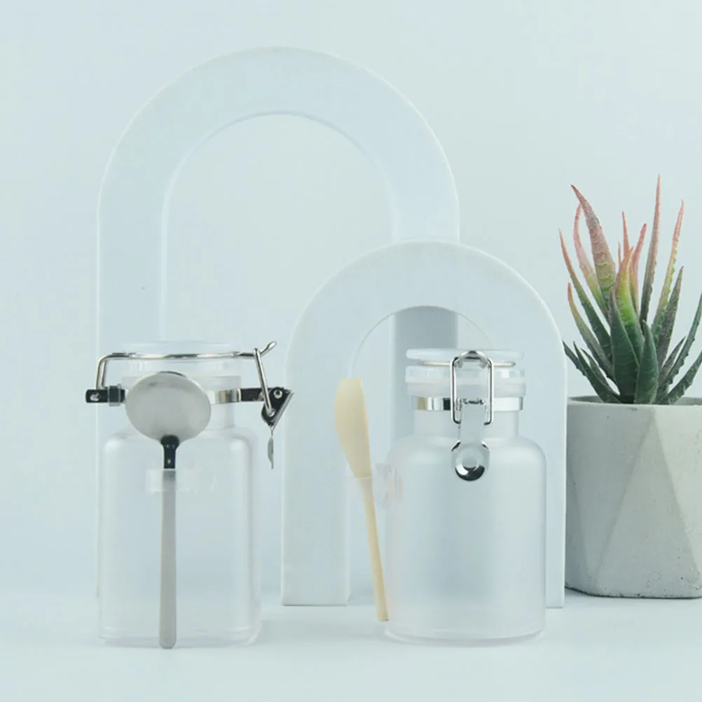 

Bath Salt Bottle Storage Holder 100ml Sealed Jar Packaging Powder Sauce Containers Empty Bottle Wooden ABS Material