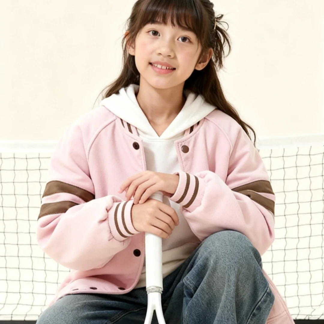 Kurtka baseballowa dla dziewczynek Disney, ocieplana bawełną, różowa, wzór Minnie, wiatroodporna odzież wierzchnia, jesienno-zimowa kurtka odporna na zimno.