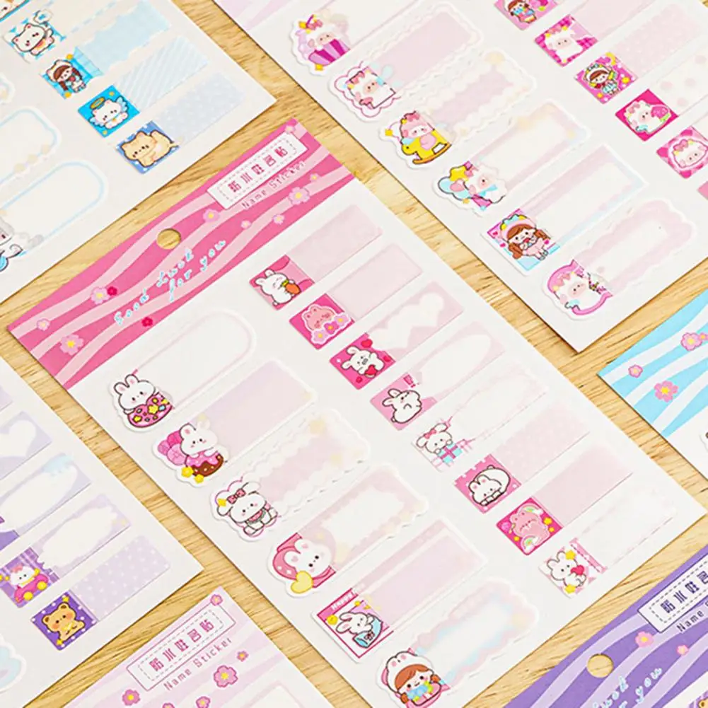 Женские наклейки с мультяшным рисунком и именем, водостойкие самоклеящиеся этикетки для скрапбукинга, милые школьные принадлежности, 14 шт.