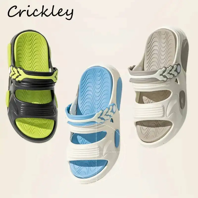 

New Children Slippers Summer Patchwork EVA Soft Sole Anti Slip Boys Sandals Waterproof Outdoor Kids Beach Shoes
