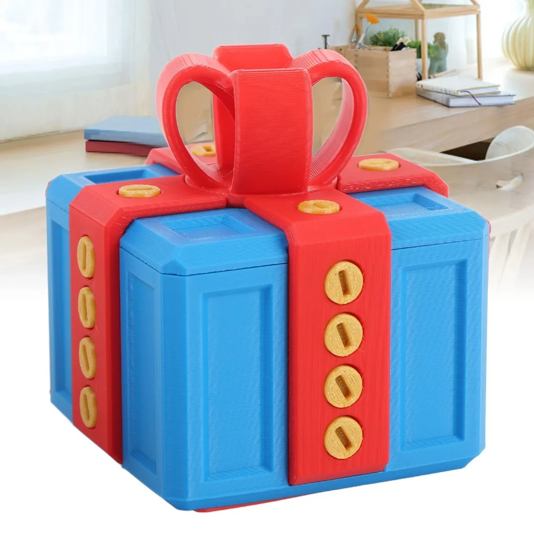 2025 صندوق هدايا مزعج جديد مع مسامير صندوق مزحة كبير ثلاثية الأبعاد تماثيل مطبوعة المنمنمات بطاقة الحاويات هدية للمتعة