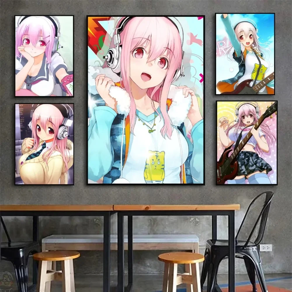 1pc SUPER SONICO Poster Poster Stickers Art Wall Murals Decor Game Room Decor Gifts Kawaii HD Painting Cat Cars