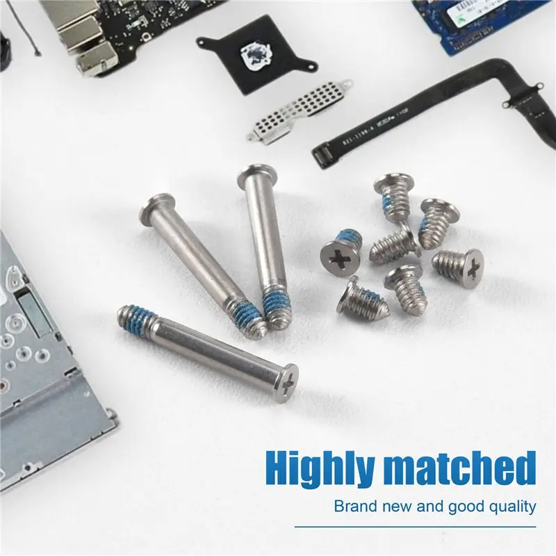【A65I~】 100Pcs/10Sets A1278 A1286 A1297 Bottom Screws for Pro 13Inch 15Inch Lower Bottom Case Cover Screws Set 2008-2012