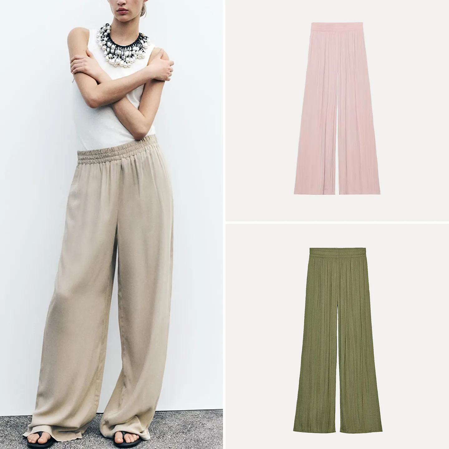 

Женские брюки Zadata с высокой талией, эластичным поясом, свободного кроя, весна 2026, новая модель, струящиеся, комфортные, широкие штанины