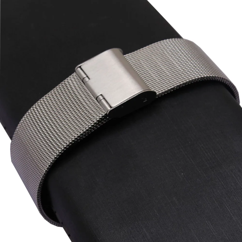 Pulseiras de relógio prateadas 10mm-24mm, ultrafinas, malha de aço inoxidável completa, pulseira de relógio de pulso para homens e mulheres, fecho de segurança, acessórios de relógio