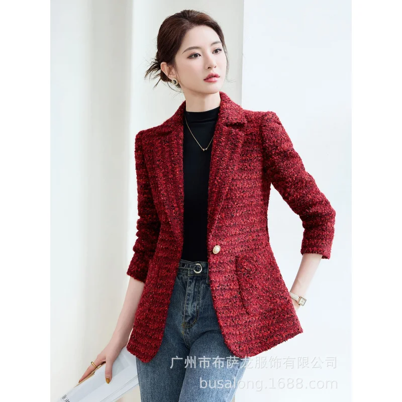 موديل 2025New Busa Dragonbusalong سترة نسائية احترافية بأكمام طويلة سترة رسمية واحدة ملابس العمل 2619 #2