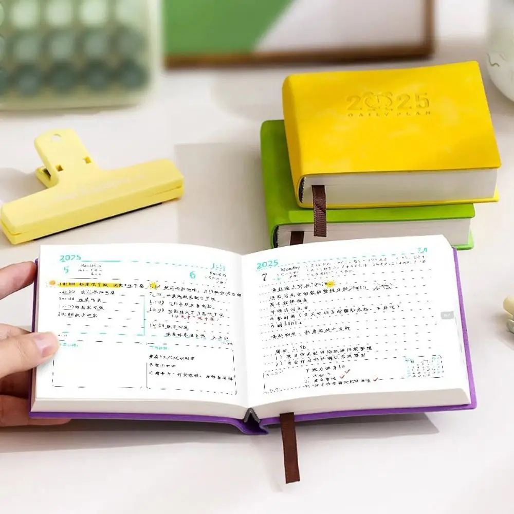 Portable Mini 2025 Notebook Time Management Efficiency Pocket Schedule Book Square PU Leather Daily Planner Office